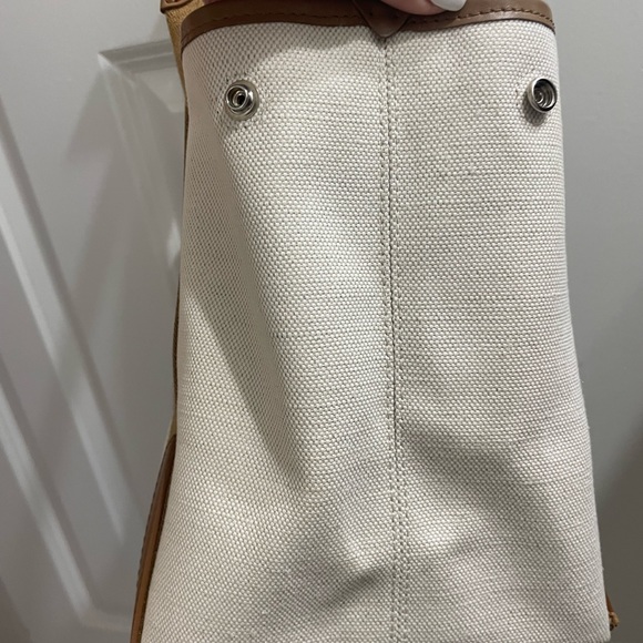 BALENCIAGA  Cabas S Hand Tote Bag Pouch Canvas Leather Camel Brown - Picture 6 of 15